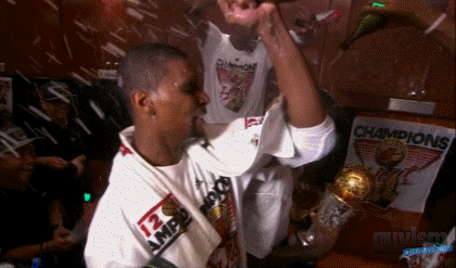 Miami Heat Champagne Celebration Chris Bosh