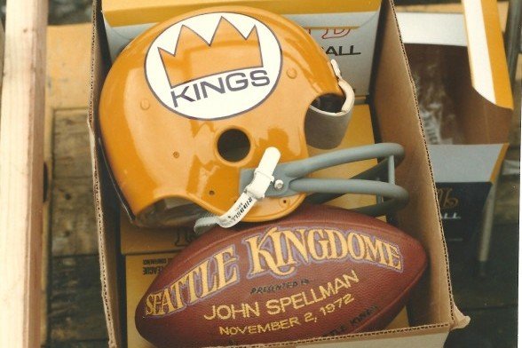 E Kings helmet and fooball in a box e1300750515837