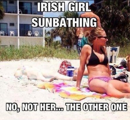 Funny pictures irish girl sunbathing