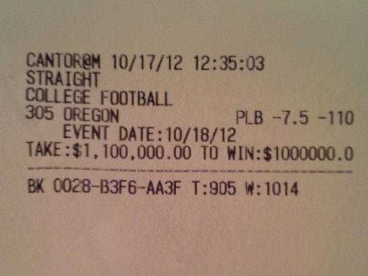 Eather jr won 1 million on a college football game
