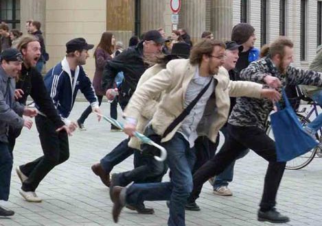 Crowd running