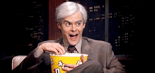 Bill Hader Popcorn reaction Gif On The Daily Show