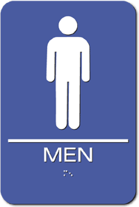 Mens bathroom ada sign blue 6 x 9 3