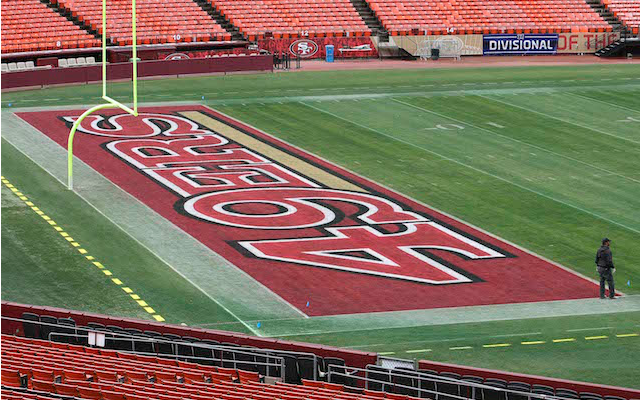 Forty niners end zone visible