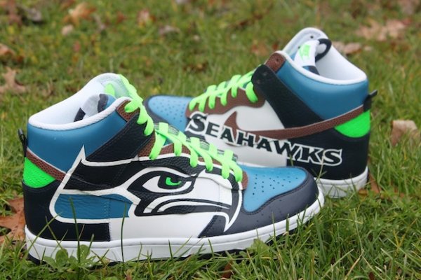 Ttle seahawks nike dunks custom shoes mr exclusive