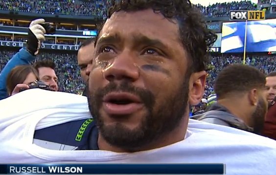 Russell wilson crying interview