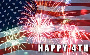 Happy 4th fireworks flag