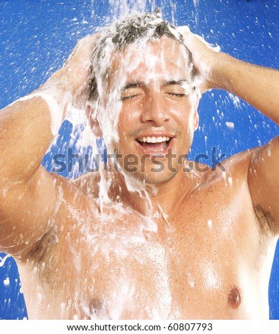 Ock photo young latin man taking a shower 60807793