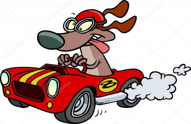 Depositphotos 13951190 Cartoon hot rod dog 