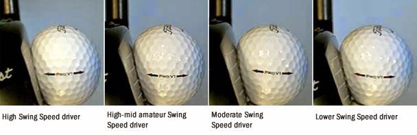 Golf ball compression golf ball hit at impact