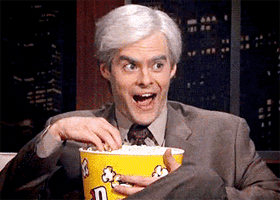 Bill Hader Eating Popcorn Smiling SNL