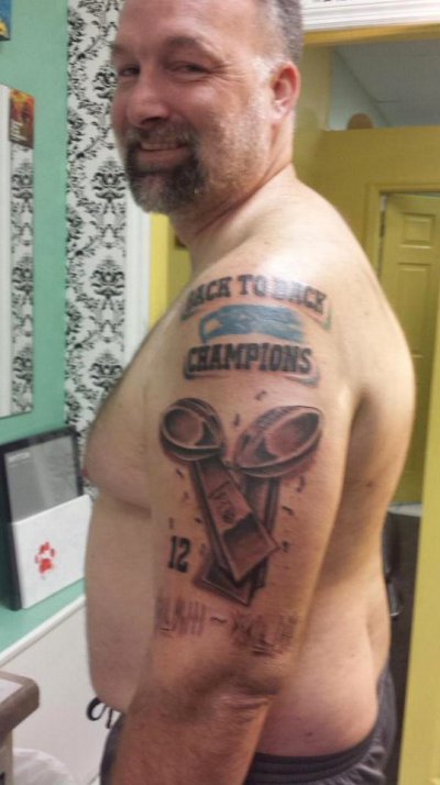 Seahawks back to back tattoo lead