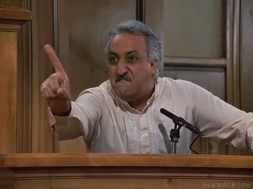 O very bad man Babu Bhatt seinfeld gifs finger wag