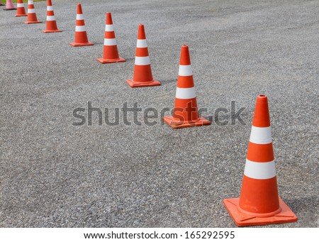 Stock photo road cone on the asphalt 165292595