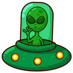 Ien in spaceship cartoon sticker 1539712327219355