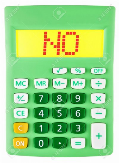 calculator with no on display on white background