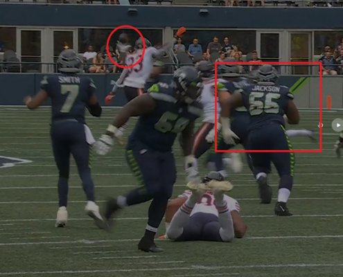 Ball on hands trailing defender