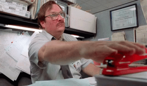 Red stapler office space