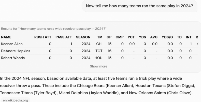 Screenshot 2025 10 22 at 14 37 21 2025 NFL Wide Receiver Trick Plays   Grok